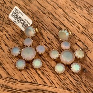 J Crew Matte Iridescent Flower Drop Earrings